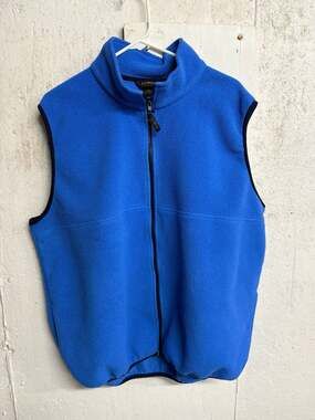 L.L.Bean Outdoors Men's XL Regular Full-Zip Royal Blue Fleece Vest
